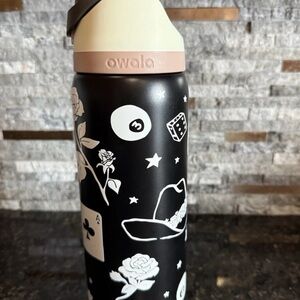 Owala Black Good Luck Western Stainless Steel 32oz Water Bottle